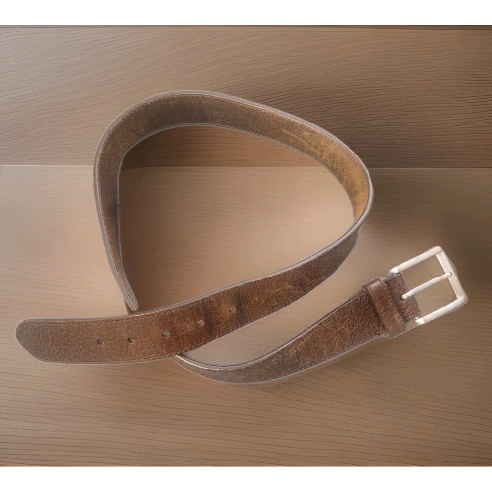 Unbranded Brown Pebble Genuine Leather Belt Nickel Free Buckle Size 36 Quality